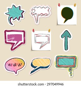 Speech bubbles set. Hand drawn and isolated. Stickers