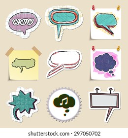 Speech bubbles set. Hand drawn and isolated. Stickers