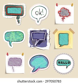Speech bubbles set. Hand drawn and isolated. Stickers