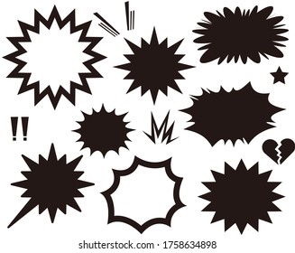Speech Bubbles Set of Inverted Rectangle Distorted Circle and Square Blank Trendy Shapes -- Vector Flat Graphic Design. Heart star surprise mark headline icon