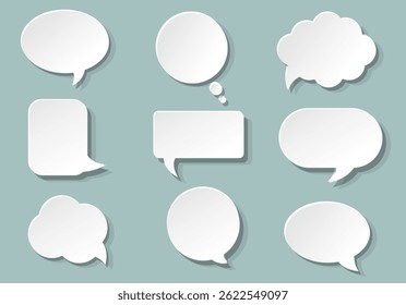 Bulles De Parole, Arrière-Plan Isolé Menthe Avec Maillage Dégradé, Illustration vectorielle