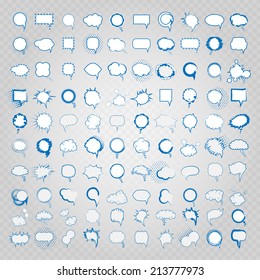 Speech Bubbles Set - Isolated On Gray Background - Vector Illustration, Graphic Design Editable For Your Design  