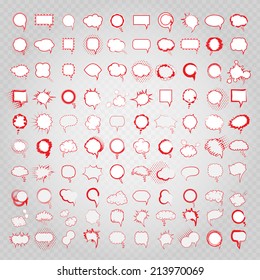 Speech Bubbles Set - Isolated On Gray Background - Vector Illustration, Graphic Design Editable For Your Design  