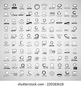 Speech Bubbles Set - Isolated On Gray Background - Vector Illustration, Graphic Design Editable For Your Design