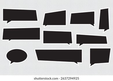 Speech Bubbles set isolated on transparent background. Vector EPS 10