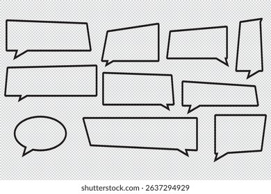 Speech Bubbles set isolated on transparent background. Vector EPS 10