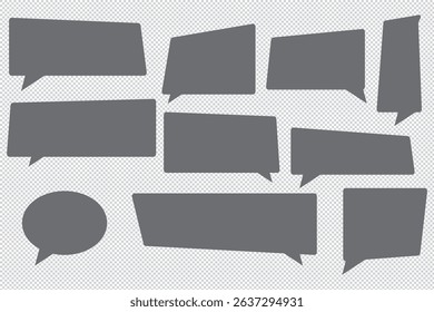 Speech Bubbles set isolated on transparent background. Vector EPS 10