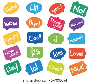 speech bubbles set with messages