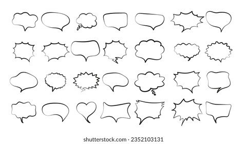 Speech bubbles set on white background. Vector illustration