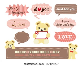 Speech bubbles set of valentine's day