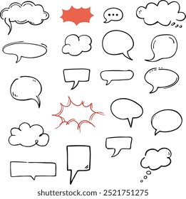 Speech bubbles set. Vector illustration of speech bubbles on white background.