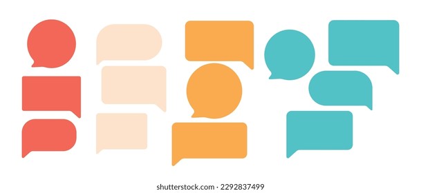 Speech Bubbles Set, Versatile And Modern Icons, Perfect For Graphic Design And Social Media Content, Vector Illustration