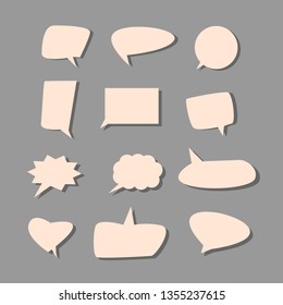 speech bubbles set,various shape with shadow. vector illustration 