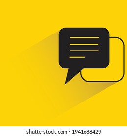 speech bubbles with shadow on yellow background