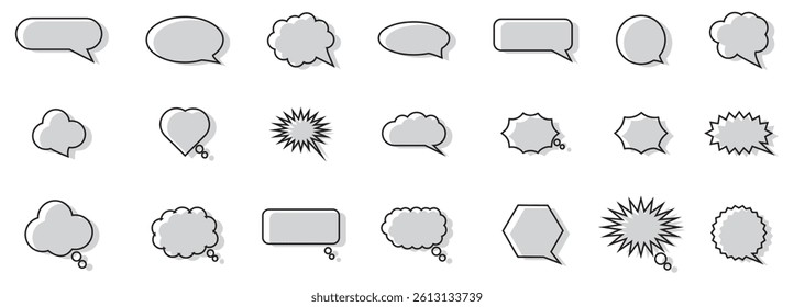 Speech bubbles with shadow set