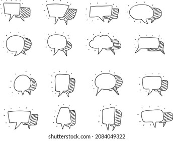  Speech bubbles with shadows - sketchy vector illustration. Speech bubbles in the different forms: cloud, circle, rectangle, oval and e.t.c.