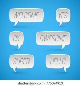 Speech bubbles shapes for design, promotion. Vector illustration set