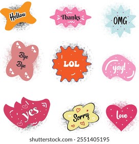 Speech Bubbles Short Phrases design.