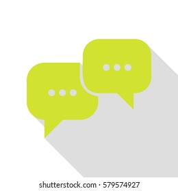 Speech bubbles sign. Pear icon with flat style shadow path.