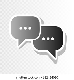 Speech bubbles sign. Vector. Blackish icon on transparent background with transition.