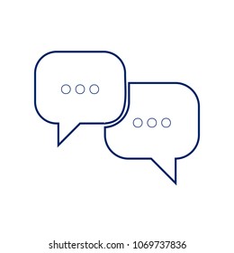 Speech bubbles sign. Vector. Flat style black icon on white.