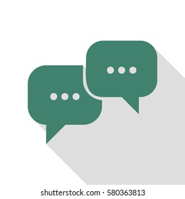 Speech bubbles sign. Veridian icon with flat style shadow path.