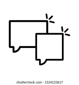 speech bubbles signs. linear icon isolated on white background. vector illustration eps10