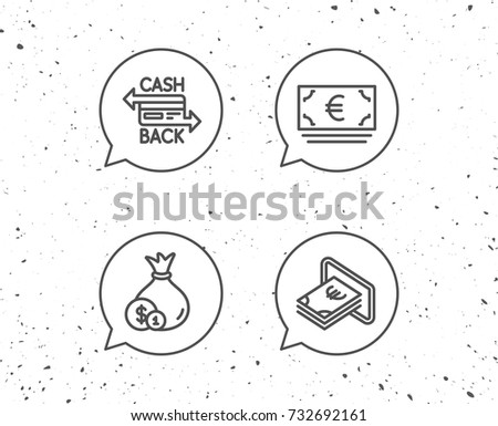 Speech Bubbles Signs Money Bag Cashback Stock Vector - 