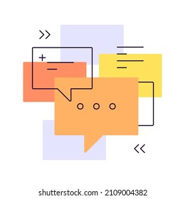 Speech bubbles. Simple infographic element. Flat illustration. Vector file.