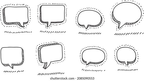 Speech bubbles  - sketchy hand-drawn vector illustrations. 