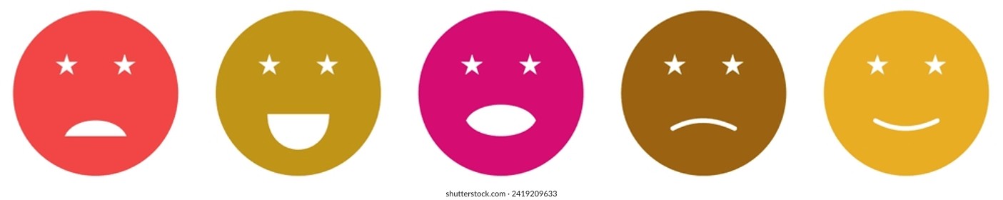 Speech bubbles with smiley faces expressing different levels of satisfaction. vectory.