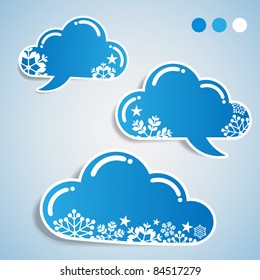 Speech Bubbles with Snowflakes
