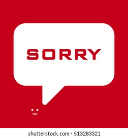 Speech bubbles with "SORRY" word.