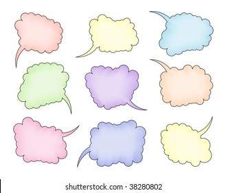 Speech bubbles with space for text.