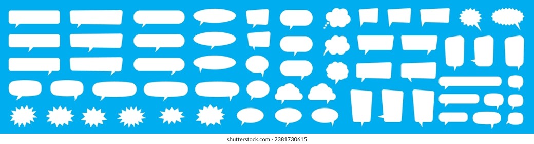 Speech bubbles. Speak bubble text, cartoon chatting box, message box. Cartoon balloon word design.