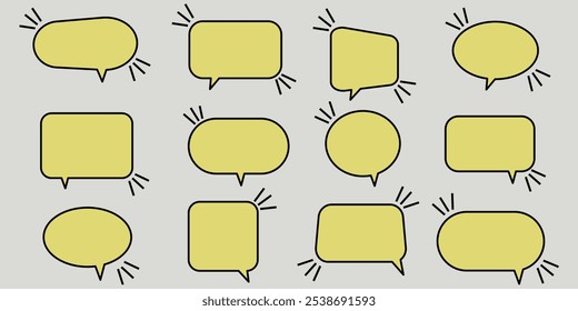 speech bubbles. Speak bubble text, cartoon chatting box, message box. speech bubbles message box vector icon eps 10.