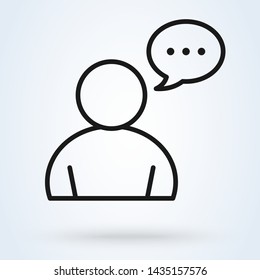 Speech bubbles, speaking of people Simple vector modern icon design illustration