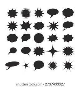 Speech Bubbles and Starburst Shapes Vector Set, Custom design shapes