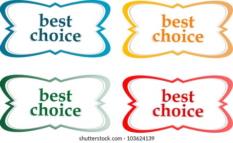 speech bubbles stickers set with best choice message vector