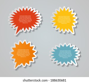 Speech Bubbles Stickers Vector Illustration