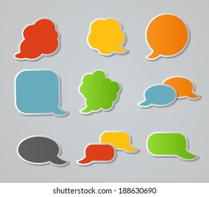 Speech Bubbles Stickers Vector Illustration