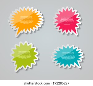 Speech Bubbles Stickers Vector Illustration. EPS 10