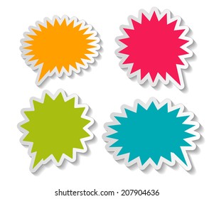 Speech Bubbles Stickers Vector Illustration