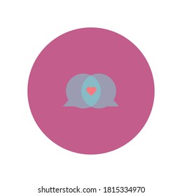 speech bubbles, stylized as a chatting people, dating chat icon