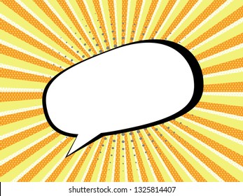 Speech Bubbles With Sunshine Background With Vibrant Yellow & Orange Colors.  Illustration in Comic style. for web banners, posters, cards, wallpapers. 
