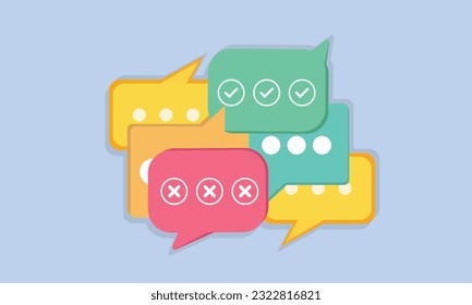 Sprechblasen Symbol für Chat auf Social Media Symbol einzeln auf Hintergrund. Kommentar-Thread-Erwähnung oder User-Chat mit sozialen Medien.auf blauem Hintergrund