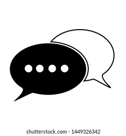 Speech bubbles symbol. Communication chat button. Black speech bubble icon.  Chat sign  communication symbol - Vector