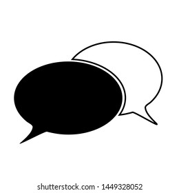 Speech bubbles symbol. Communication chat button. Black speech bubble icon.  Chat sign  communication symbol