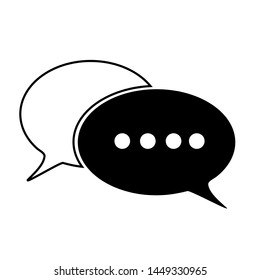 Speech bubbles symbol. Communication chat button. Black speech bubble icon.  Chat sign icon.  communication symbol - Vector
