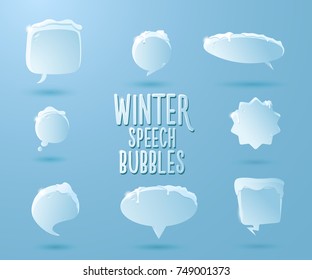 Burbujas de voz, etiquetas, etiquetas y etiquetas para tu propia composición gráfica. Se puede utilizar con texto, perfecto para promociones de invierno y Navidad u otros conceptos estacionales.